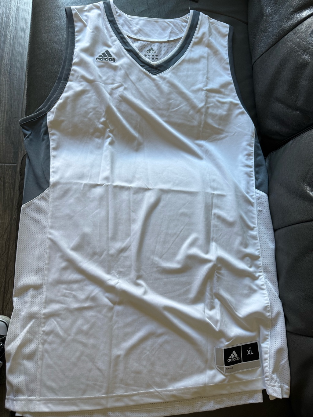 Adidas White & Gray Basketball Jersey V Neck Nwt Sports Jersey Tank Mesh Lightwe